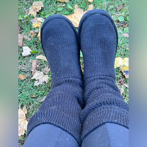 UGG black sweater boots womens size 9 - Picture 4 of 10